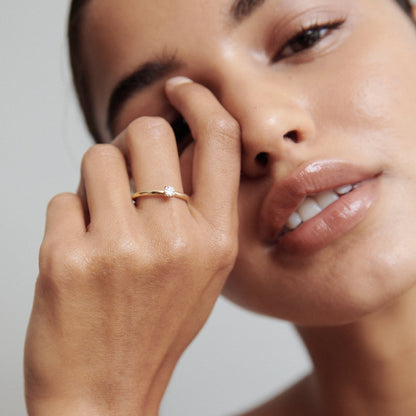 Stunning 0.2 CT Round Moissanite Engagement Ring with Solitaire Design 2