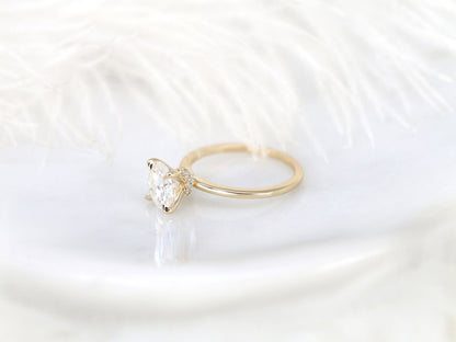 Stunning 2.0 CT Round Moissanite Engagement Ring with Hidden Halo Design 2