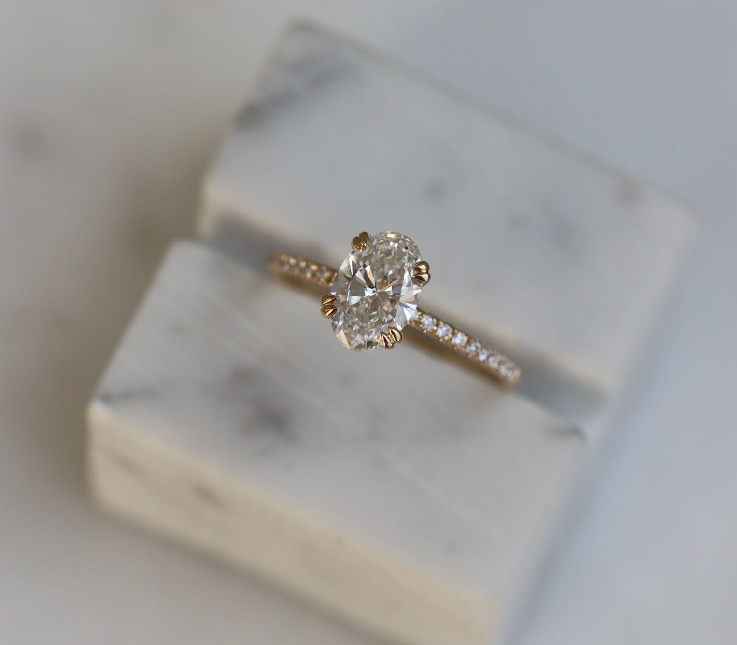 Oval Cut Pave Lab Grown Diamond Engagement Ring