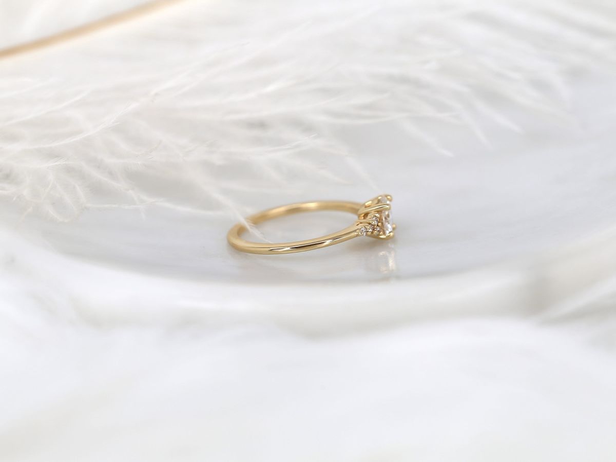 Stunning 0.75 CT Round Moissanite Engagement Ring With Cluster Design 3