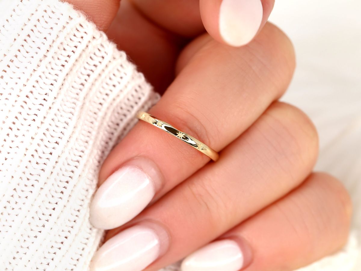 Stunning Celestial Ring Metal Wedding Bands 6