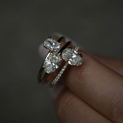 1.21 CT Oval Cut Pave CVD E/VS1 Diamond Engagement Ring 11