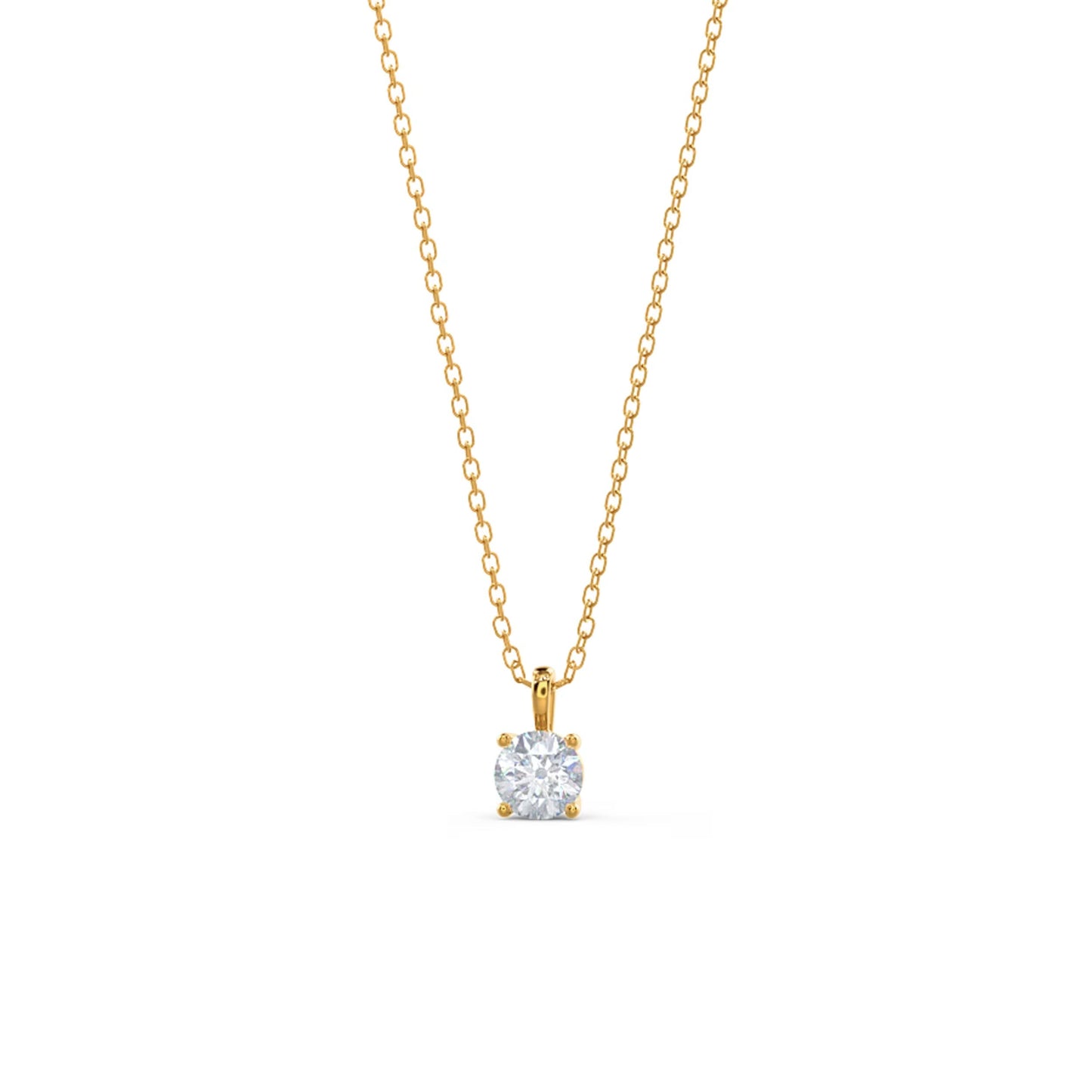 1.0 CT Round Moissanite Diamond Solitaire Necklace in Solid Gold 4