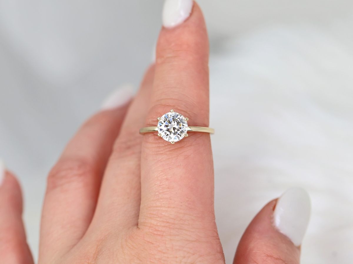 Stunning 2.0 CT Round Moissanite Engagement Ring with Solitaire Design 8
