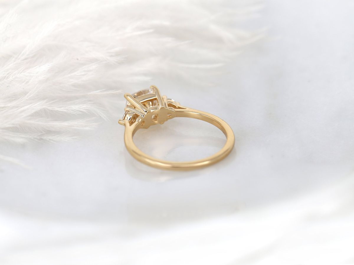 Stunning 1.70 CT Cushion Moissanite Engagement Ring with Three Stone Design 2