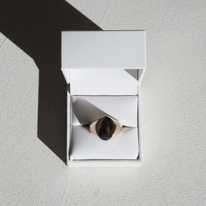 Stunning Men's Oval Signet Metal Ring 3