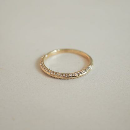 Stunning 0.2 TCW Round Moissanite Stones Knife Edge Wedding Bands 1