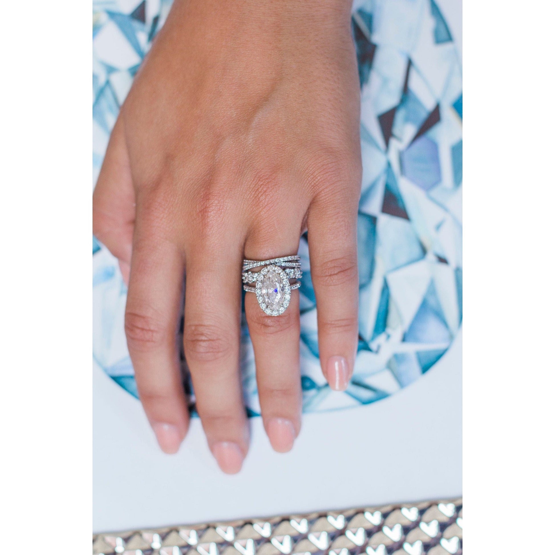 0.40 TCW Round Moissanite Wedding Band Featuring Cross Over Style 6