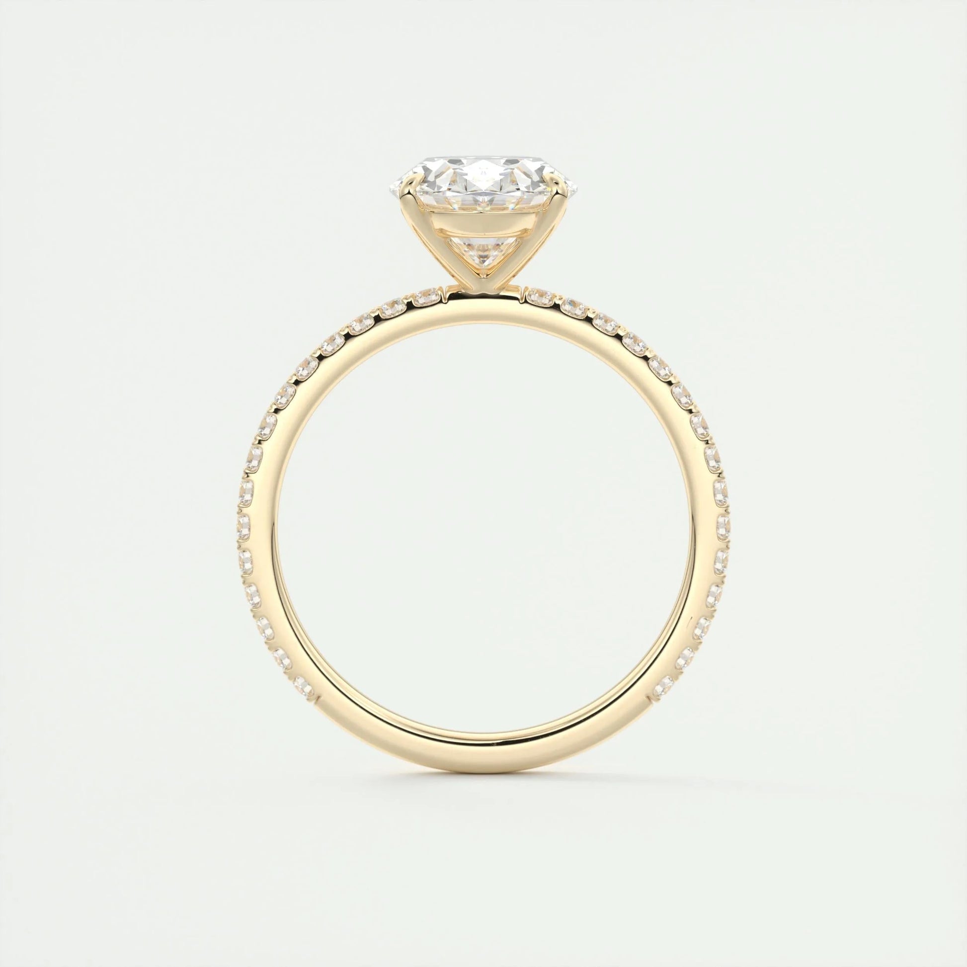 1.91 CT Oval Cut Pave Moissanite Engagement Ring 15