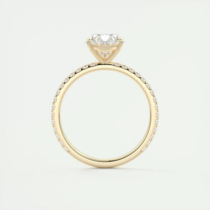 1.91 CT Oval Cut Pave Moissanite Engagement Ring 15