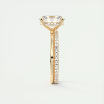 1.91 CT Oval Hidden Halo Moissanite Engagement Ring 13