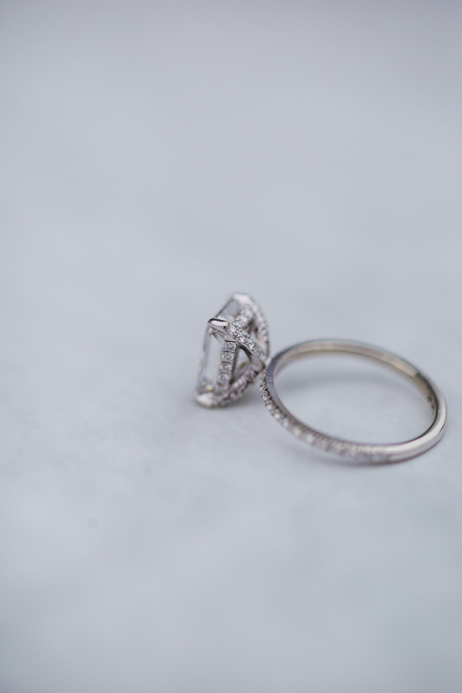 2.70 CT Radiant Solitaire Hidden Halo Pave Moissanite Engagement Ring 6