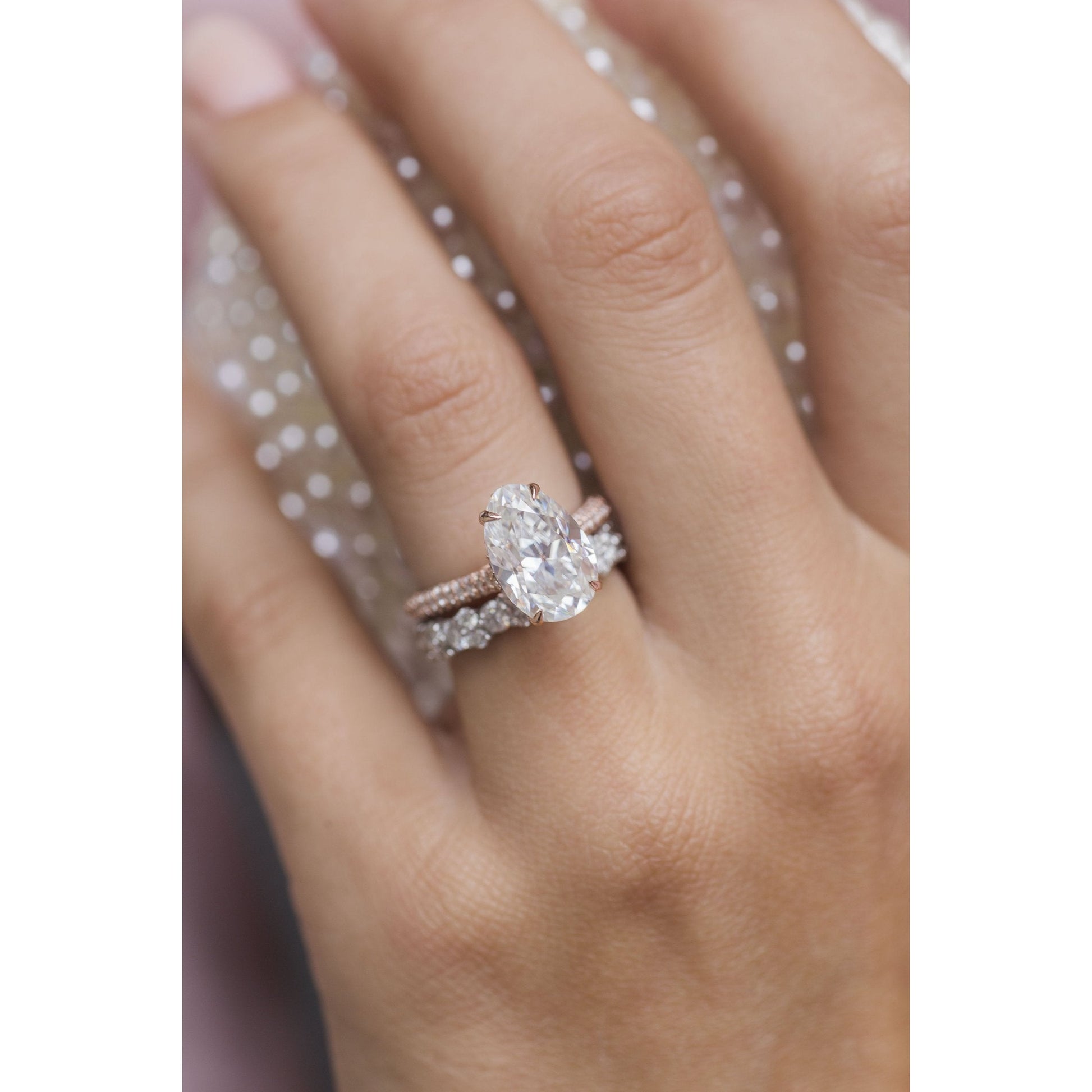 3.2 CT Pear Moissanite Ring Featuring Hidden Halo Pave Style 3