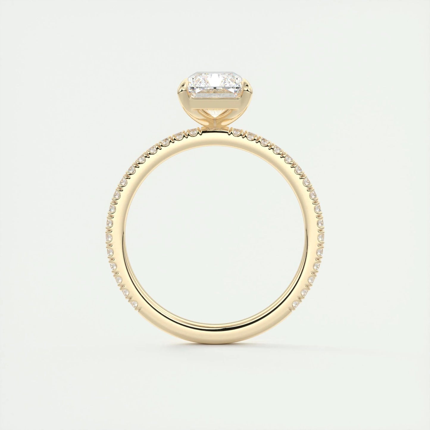 2.10 CT Radiant Cut Pave Style Moissanite Engagement Ring 15