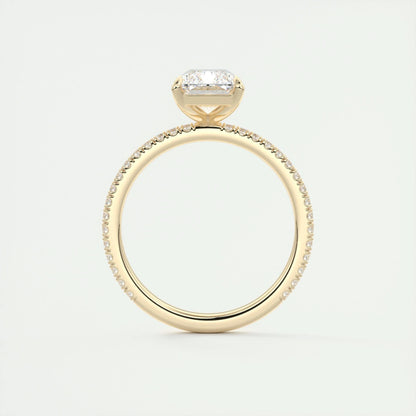 2.10 CT Radiant Cut Pave Style Moissanite Engagement Ring 15