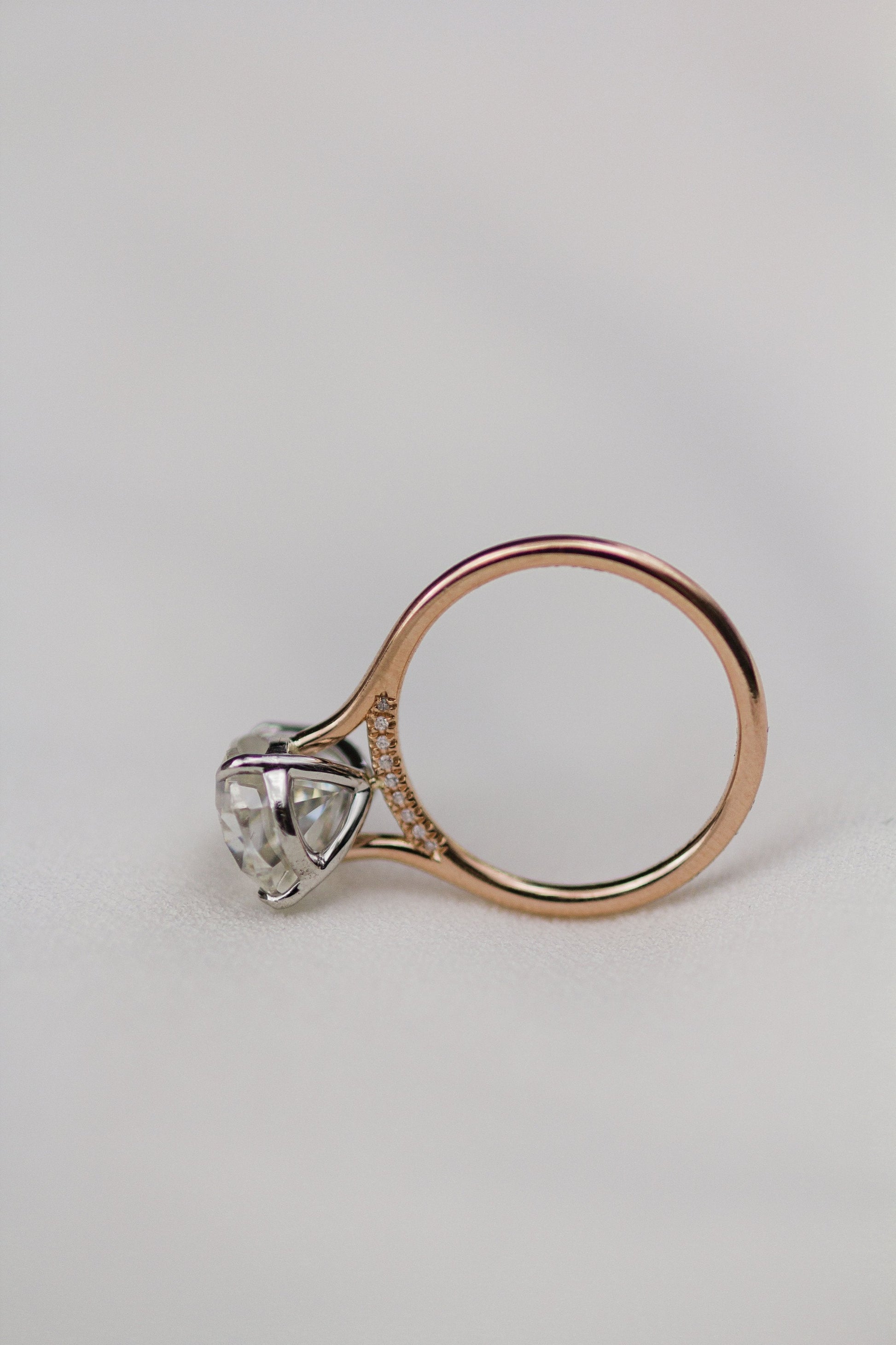 4.50 CT Pear Moissanite Ring Featuring Bridge Style 9