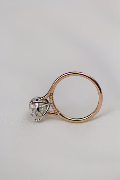 4.50 CT Pear Moissanite Ring Featuring Bridge Style 9