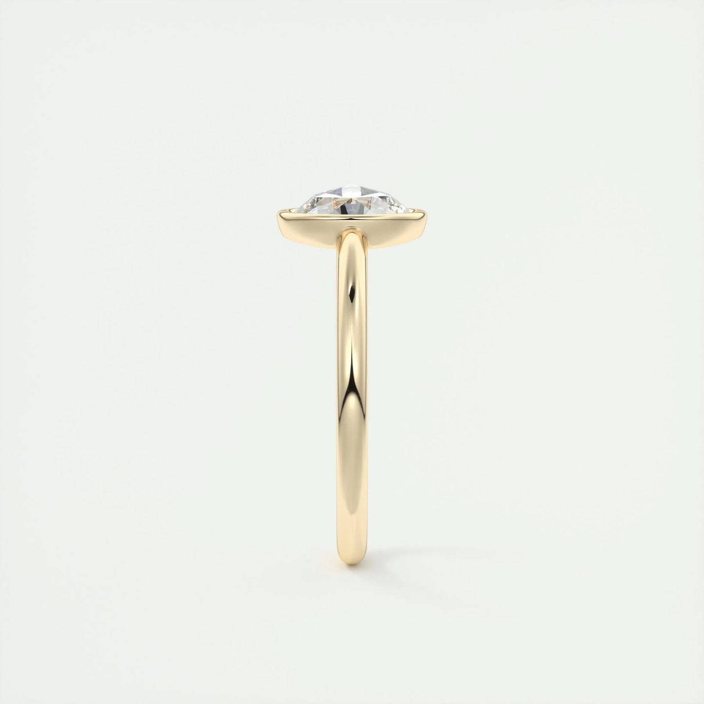 1.19 CT Round Rose Cut Bezel Moissanite Engagement Ring 12