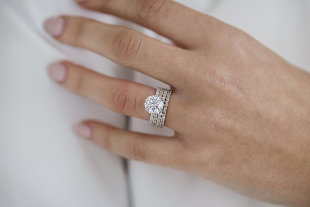 2.50 CT Round Cut Hidden Halo Moissanite Engagement Ring 6