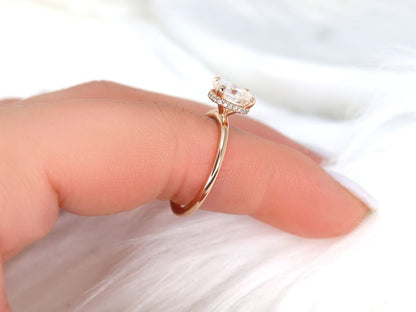 Stunning 1.5 CT Oval Moissanite Engagement Ring with Hidden Halo Design 5