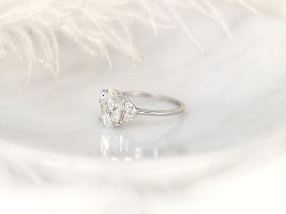 Stunning 2.5 CT Oval Moissanite Engagement Ring with Three Stone Design 3