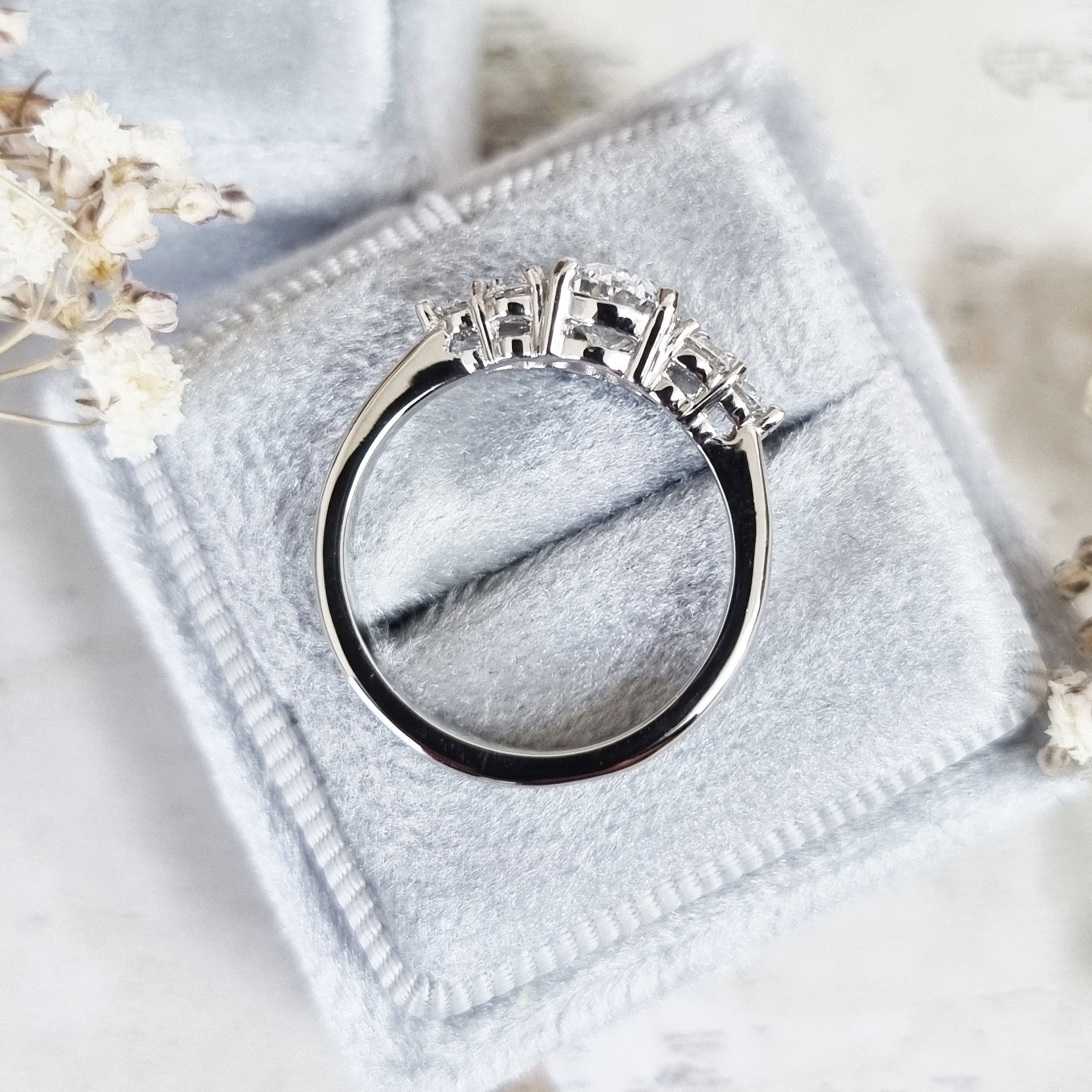 Oval Cluster Lab Grown Diamond Engagement Ring