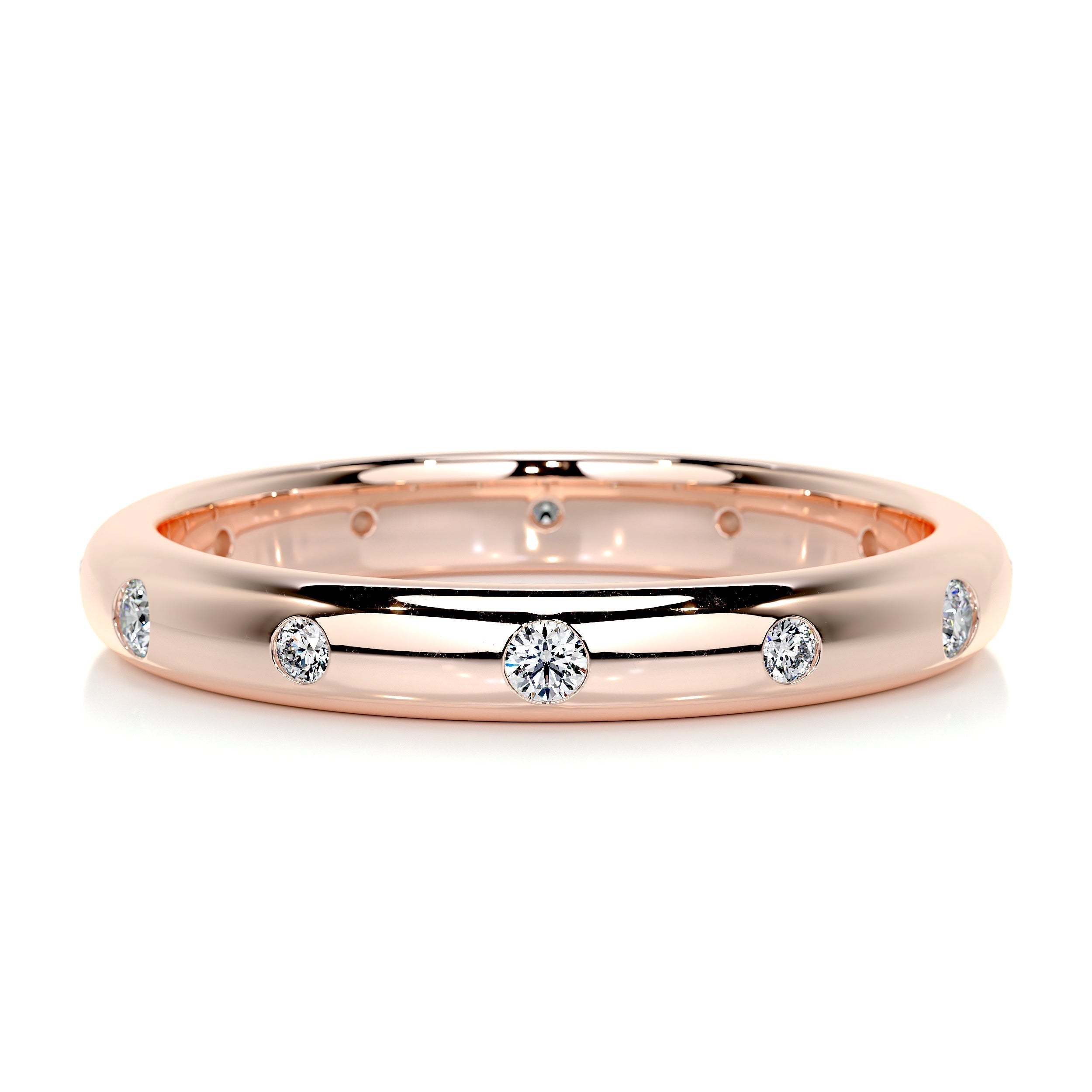 0.18 CT Round Flush Setting Lab Grown Diamond Wedding Band