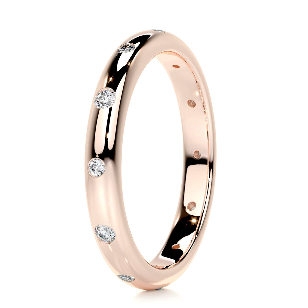 0.18 CT Round Flush Setting Lab Grown Diamond Wedding Band