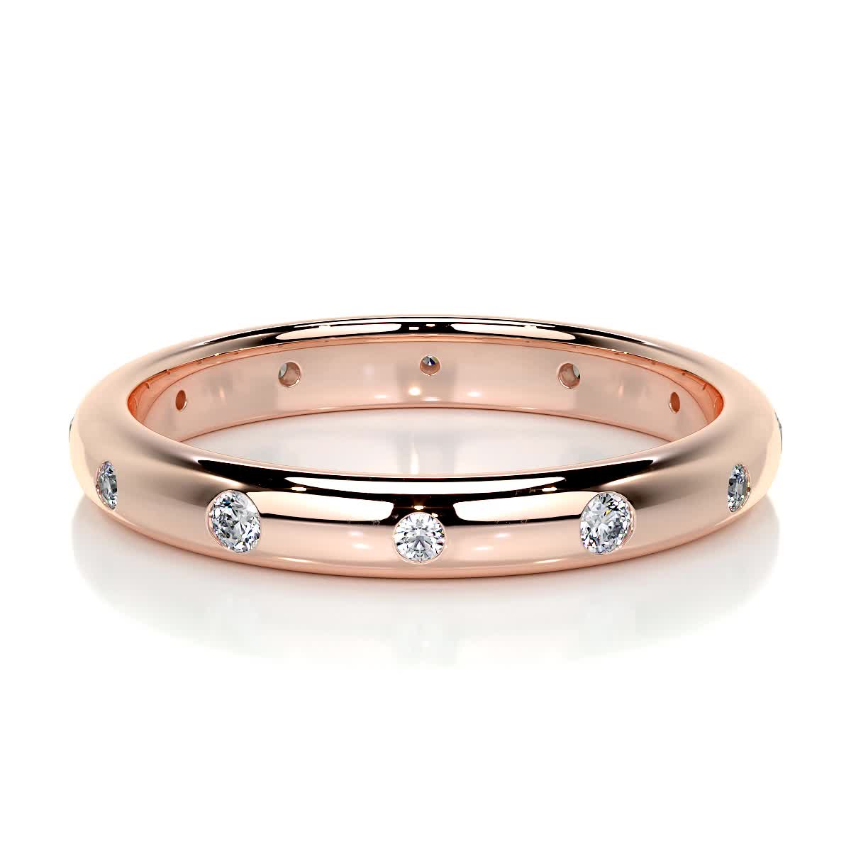 0.18 CT Round Flush Setting Lab Grown Diamond Wedding Band