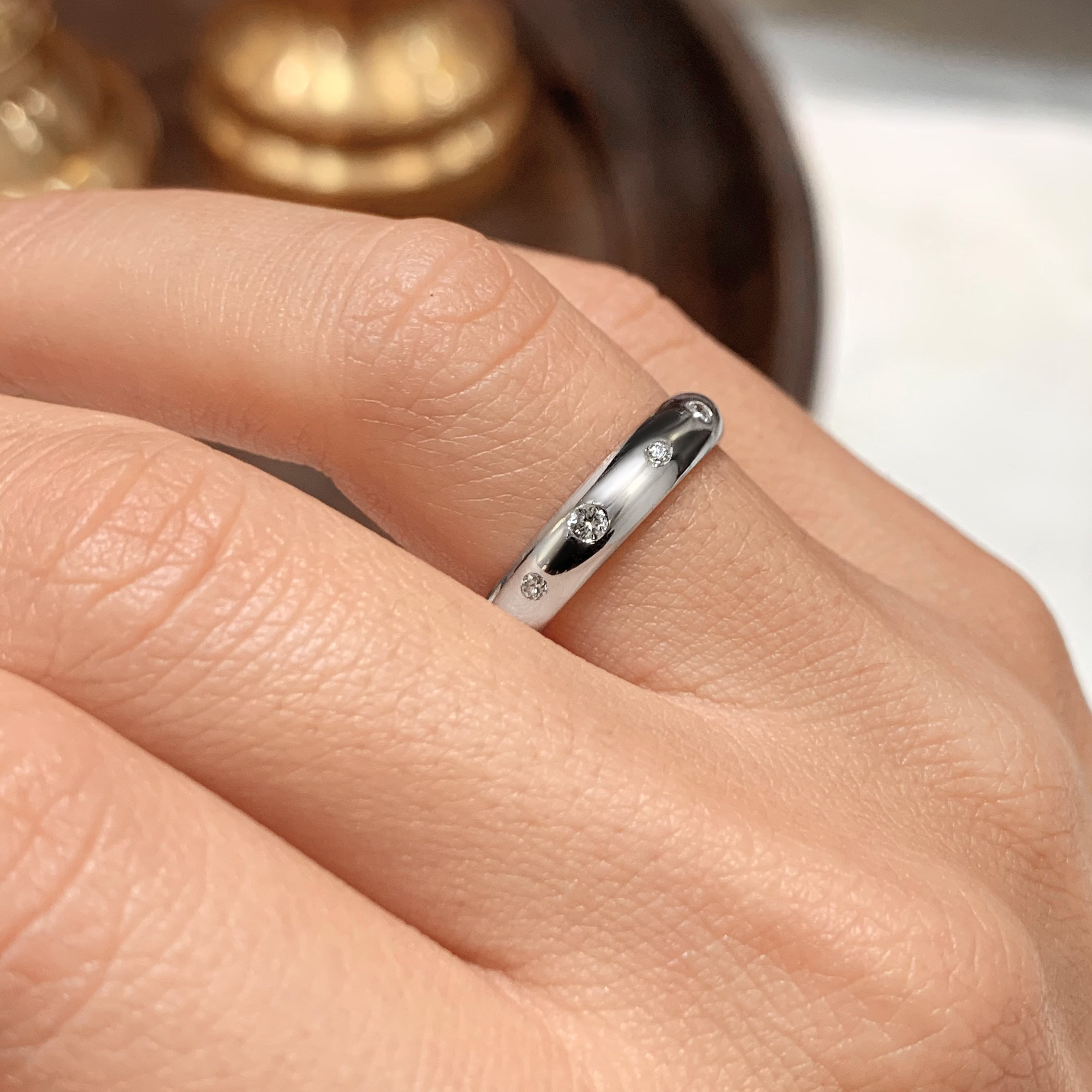 0.18 CT Round Flush Setting Lab Grown Diamond Wedding Band