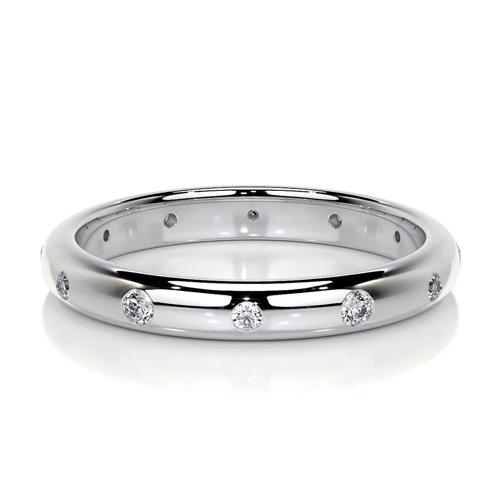 0.18 CT Round Flush Setting Lab Grown Diamond Wedding Band