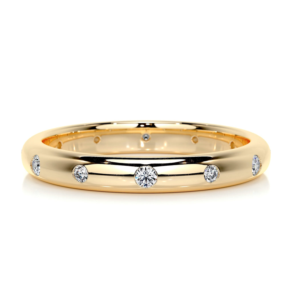 0.18 CT Round Flush Setting Lab Grown Diamond Wedding Band