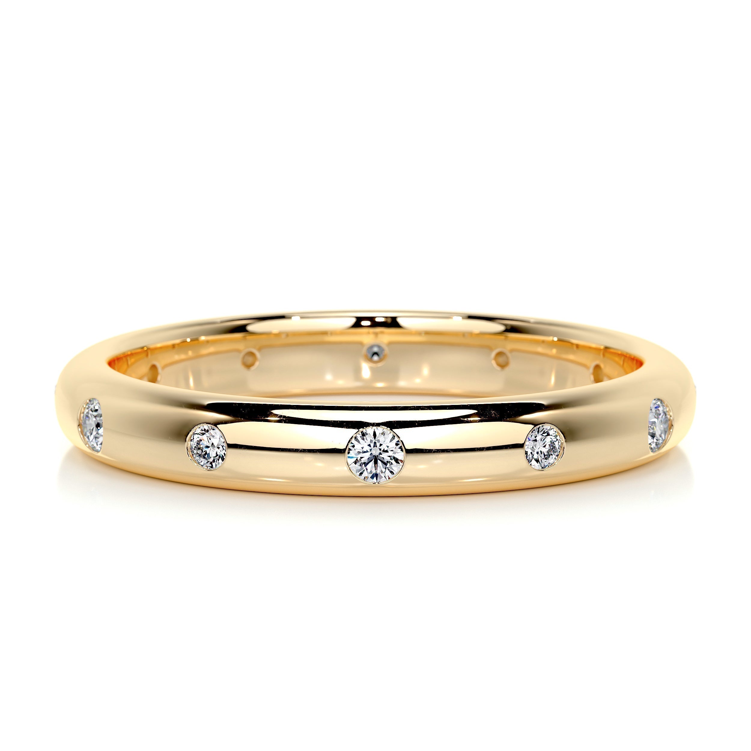 0.18 CT Round Flush Setting Lab Grown Diamond Wedding Band