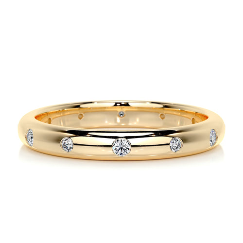 0.18 CT Round Flush Setting Lab Grown Diamond Wedding Band