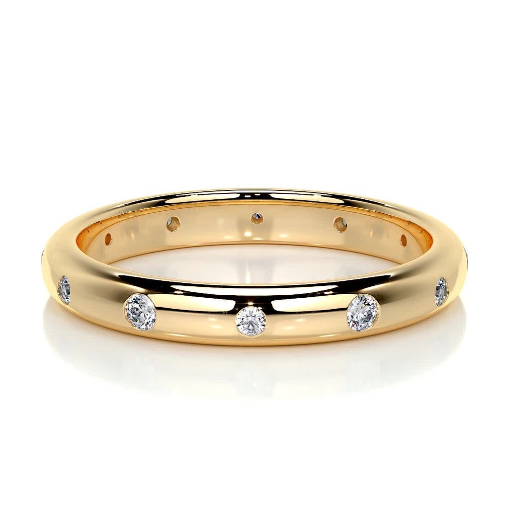 0.18 CT Round Flush Setting Lab Grown Diamond Wedding Band