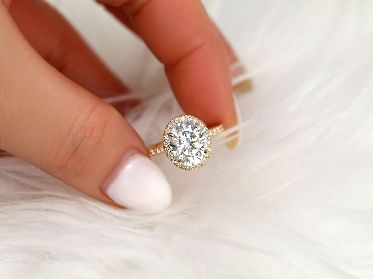 Stunning 2 CT Oval Moissanite Engagement Ring with Pave Design 4