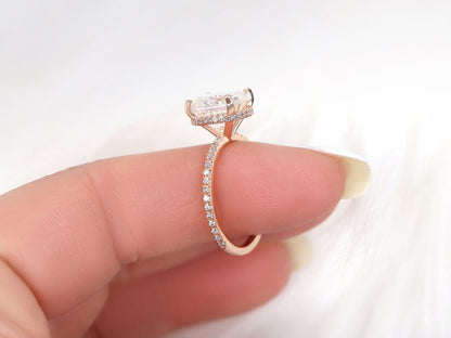 Stunning 4.20 CT Oval Moissanite Engagement Ring with Hidden Halo Design 7