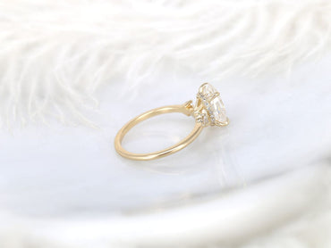 Stunning 2.5 CT Oval Moissanite Engagement Ring with Hidden Halo Design 2