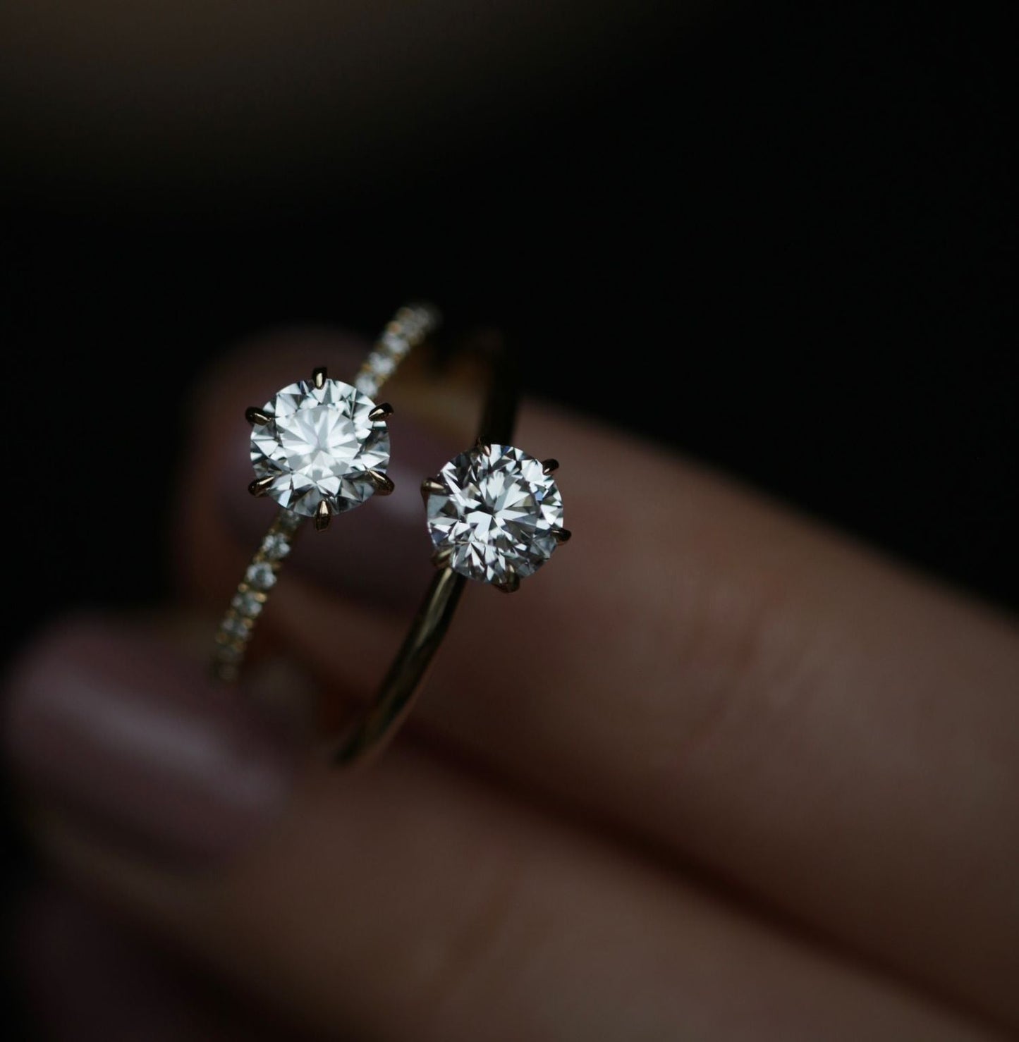 0.75 CT Round Cut Pave CVD E/VS1 Diamond Engagement Ring 5