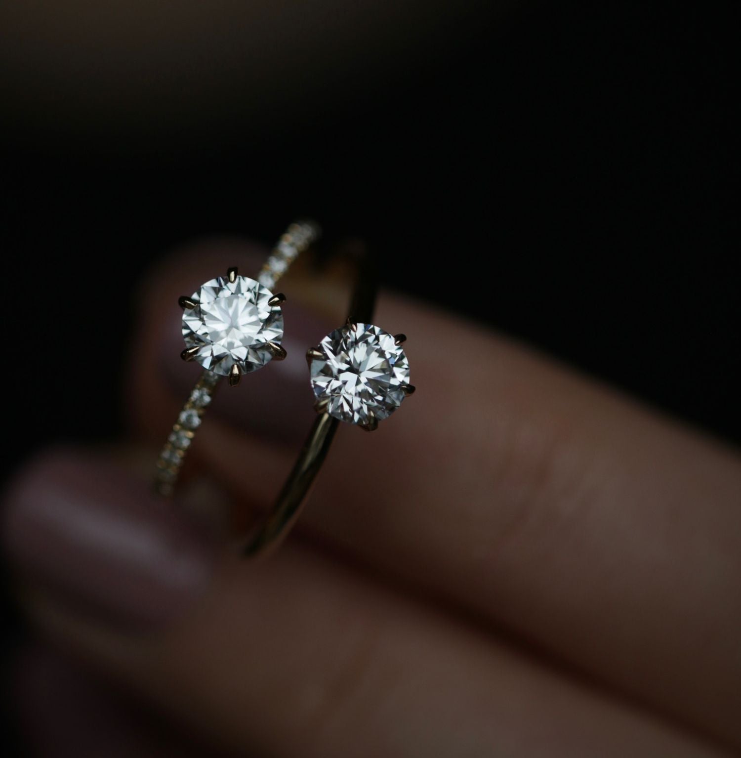 0.75 CT Round Cut Pave CVD E/VS1 Diamond Engagement Ring 5