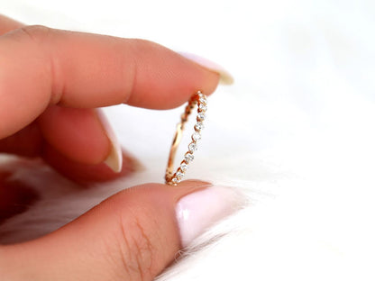 Stunning 0.55 TCW Round Moissanite Stones Half Eternity Wedding Band 9