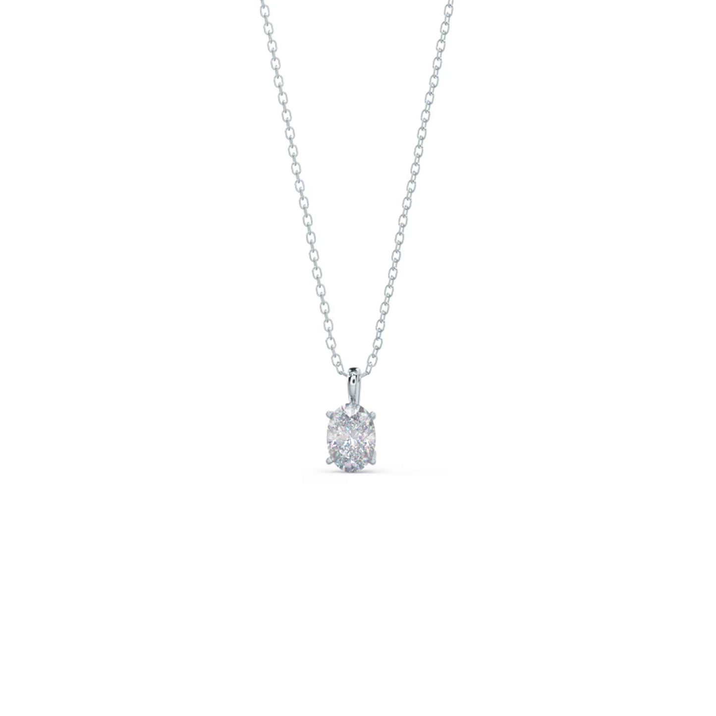 1.0 CT Oval Cut Moissanite Diamond Solitaire Pendant Necklace in Solid Gold 5
