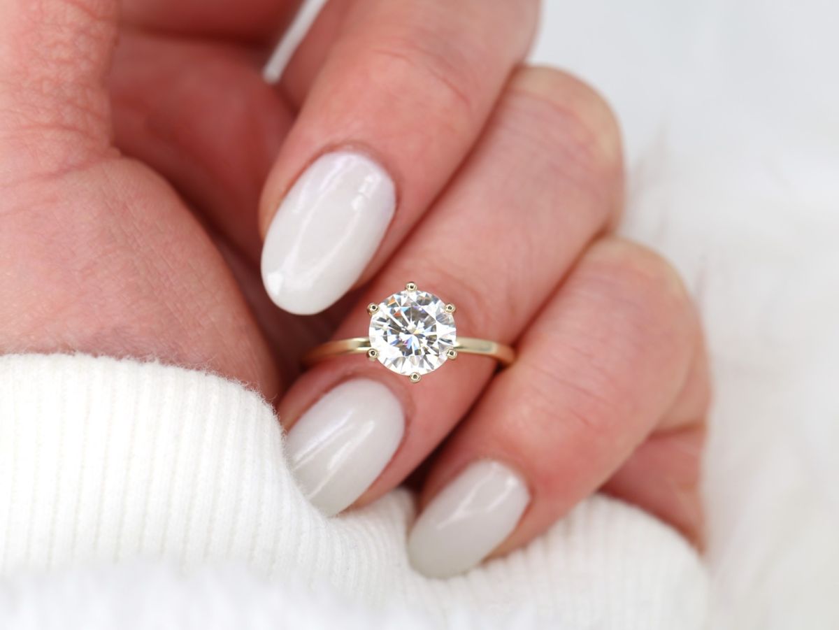 Stunning 2.0 CT Round Moissanite Engagement Ring with Solitaire Design 6