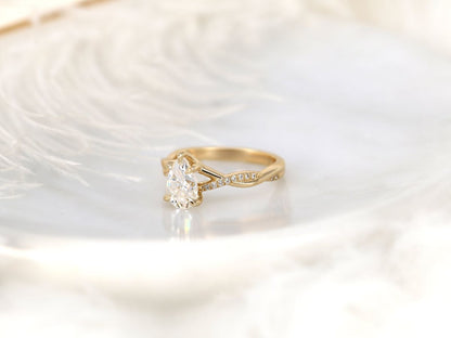 Stunning 1.50 CT Pear Moissanite Engagement Ring with Twisted Pave Design 3