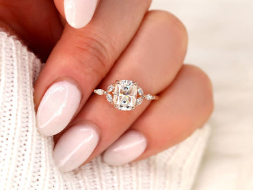 Stunning 1.5 CT Cushion Moissanite Engagement Ring with Cluster Design 10