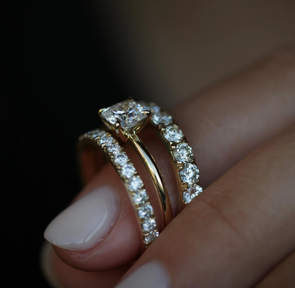 0.55 CT Round Half Eternity Lab Grown Diamond Wedding Band