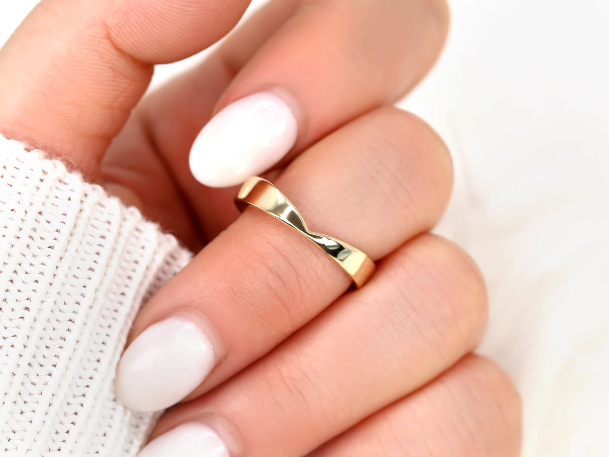 Stunning Chevron Metal Wedding Bands 6