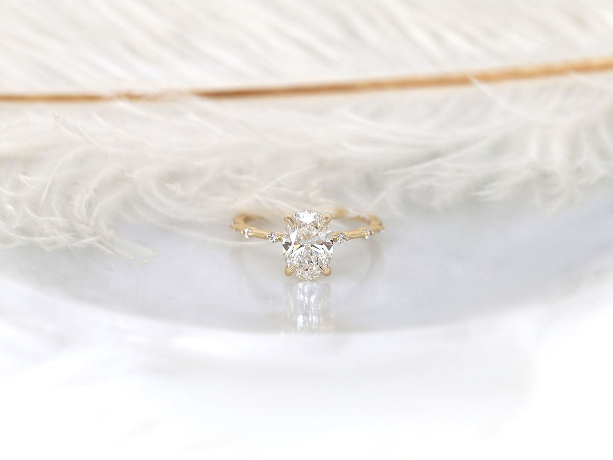 Stunning 1.69 CT Oval Moissanite Engagement Ring with Dainty Design 1