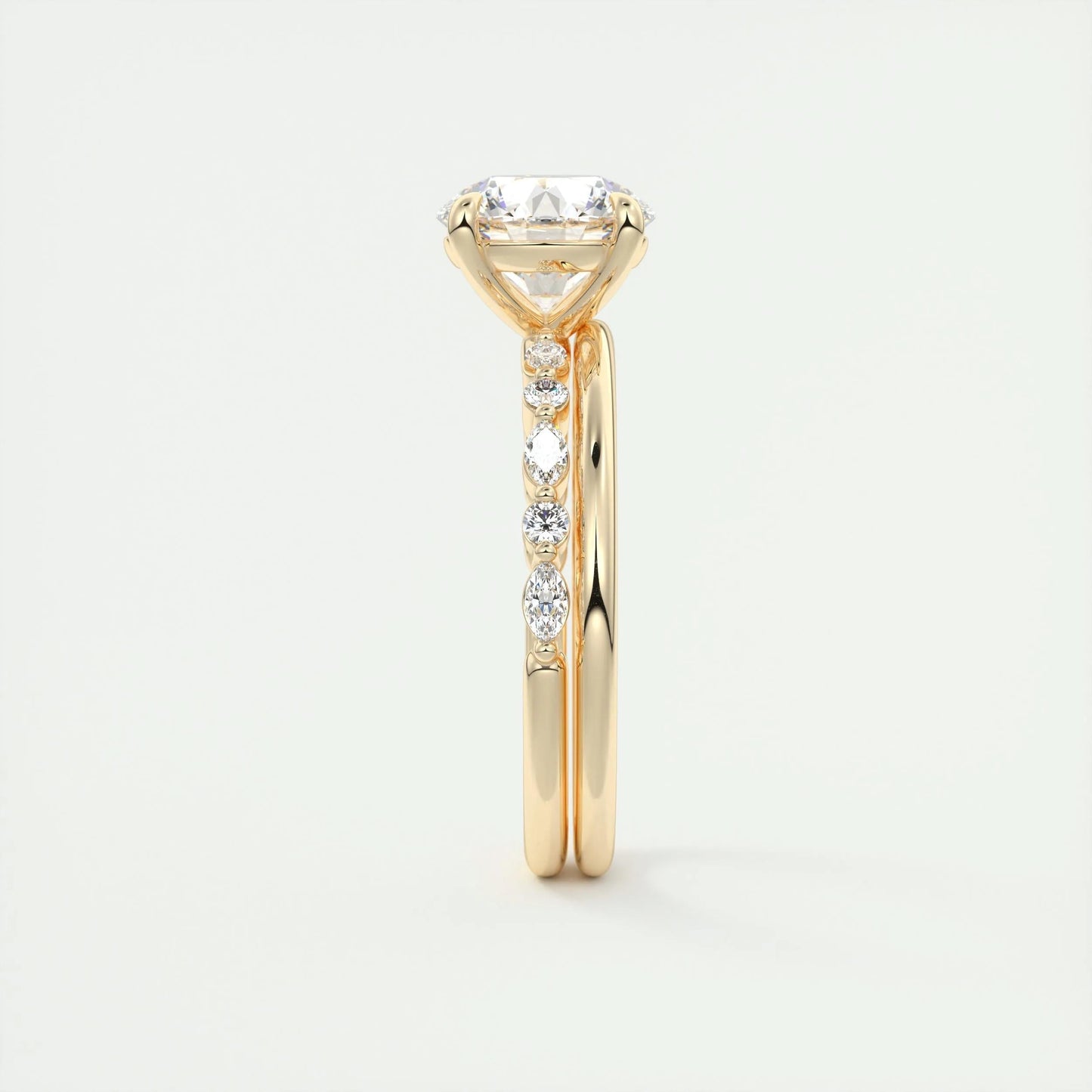 2.0 CT Round Pave Moissanite Engagement Ring 12