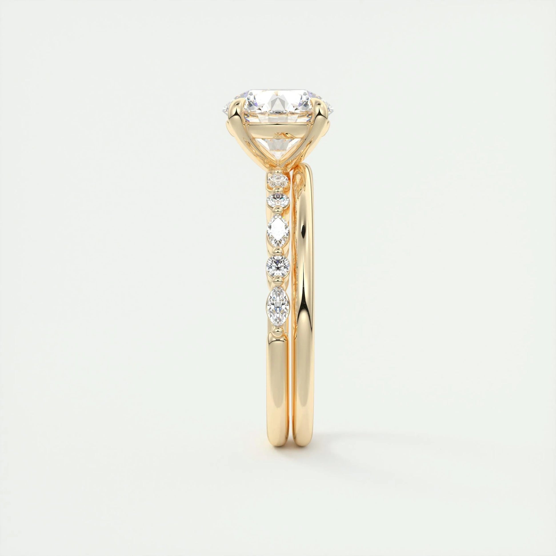 2.0 CT Round Pave Moissanite Engagement Ring 12